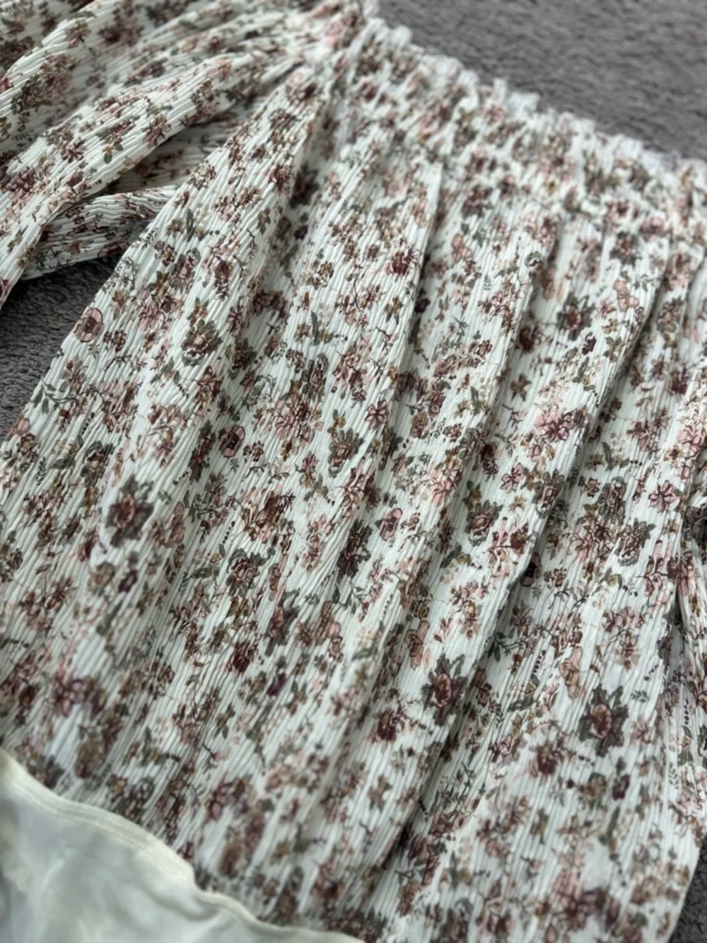 Free People Pretty Petal Bodysuit Floral Smocked Off-Shoulder Balloon Sleeve XS